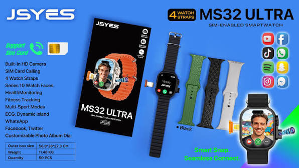ساعت هوشمند jeyes ms32 ultra سیم کارت خور و دوربین دار