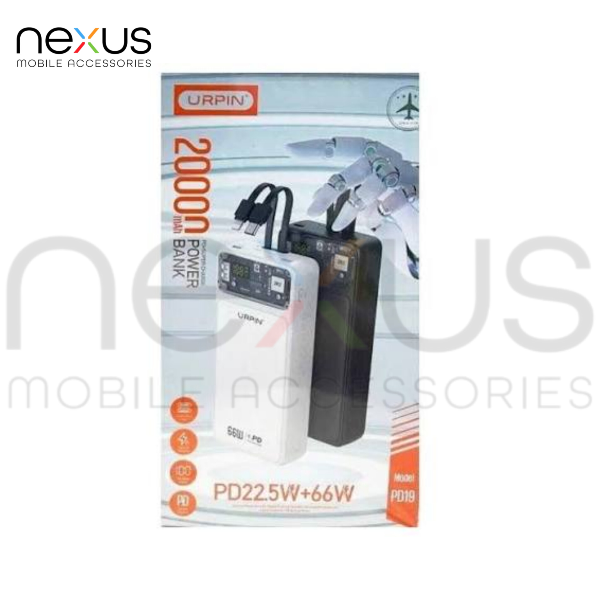 پاوربانک UPRIN 20000 سوپر فست شارژ 22.5 وات مدل PD19